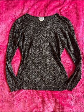 Vintage ‘Jonden’ Stretchy Patterned Long Sleeve Top